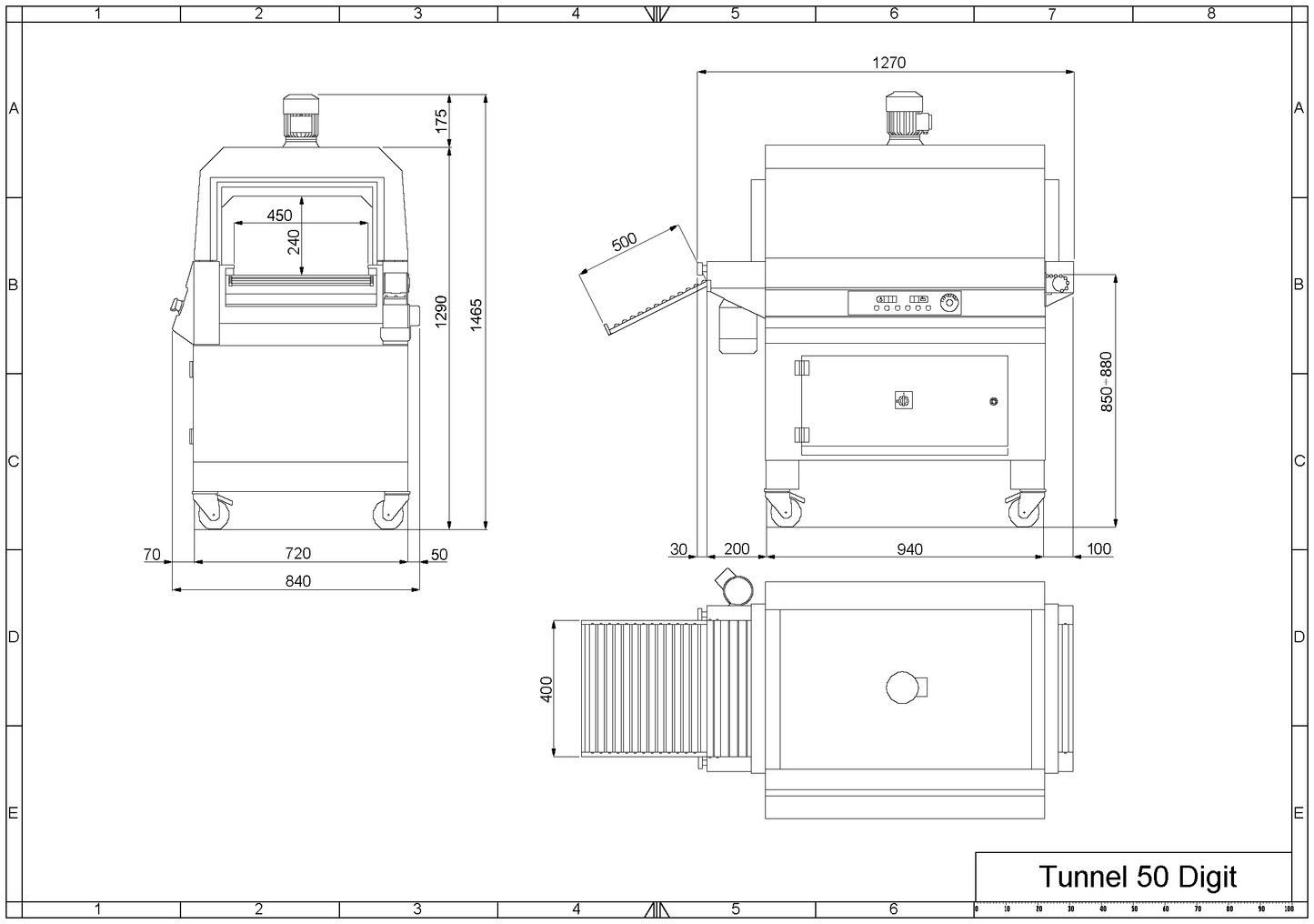 Varmekrympe tunnel Tunnel 50 Digit Inox - Minipack-Torres - Casy.no