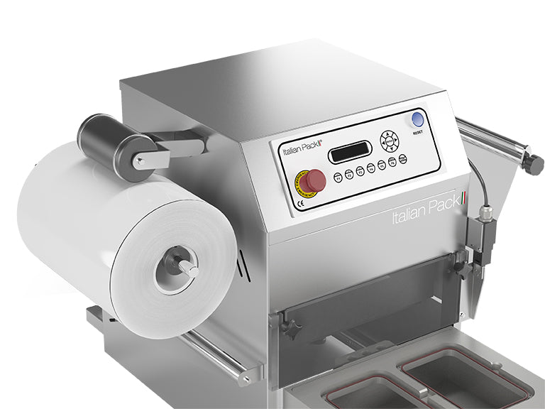Oceania Mini skålpakkemaskin, bordmodell, fra venstre side - Italianpack - Casy.no