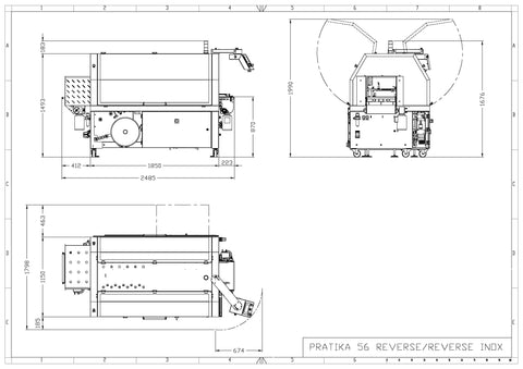 Krympepakker Pratika 56 MPE X2 Inox, teknisk tegning - Minipack-Torre - Casy.no